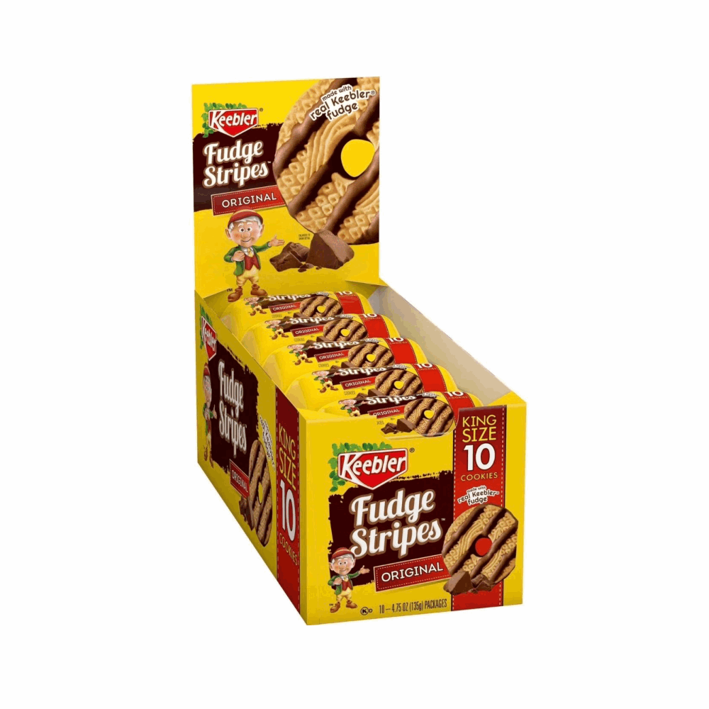 COOKIES KEEBLER FUDGE STRIPES KING SIZE 10 CT