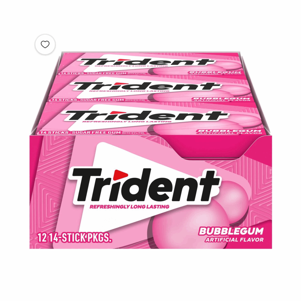 GUM TRIDENT GUM BUBBLE GUM 12 CT