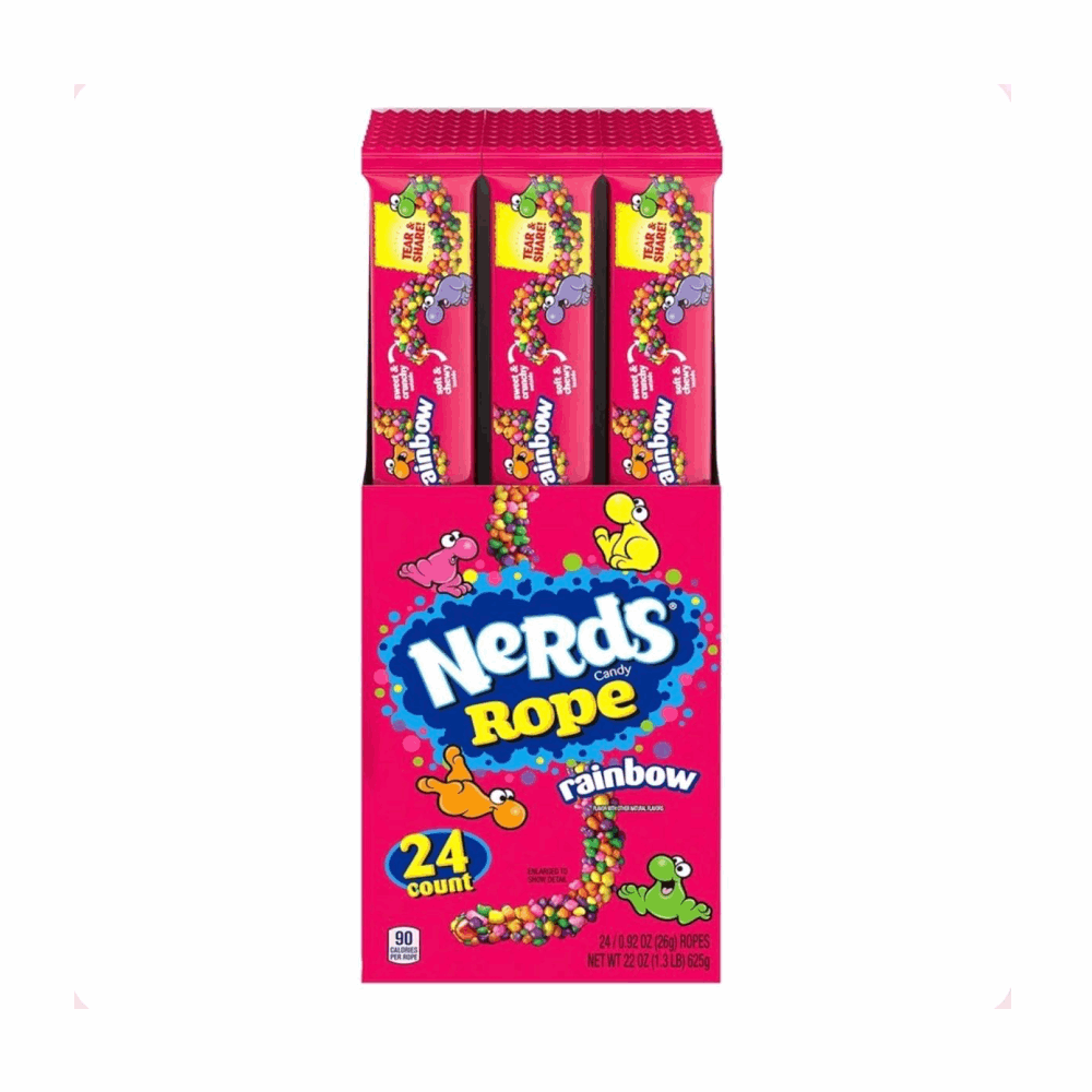 GUMMY NERDS ROPE RAINBOW 24 CT