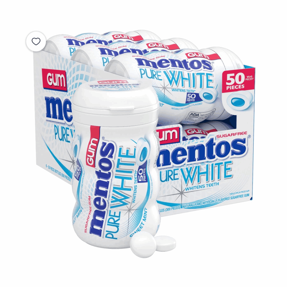 GUM MENTOS GUM WHITE 10 CT
