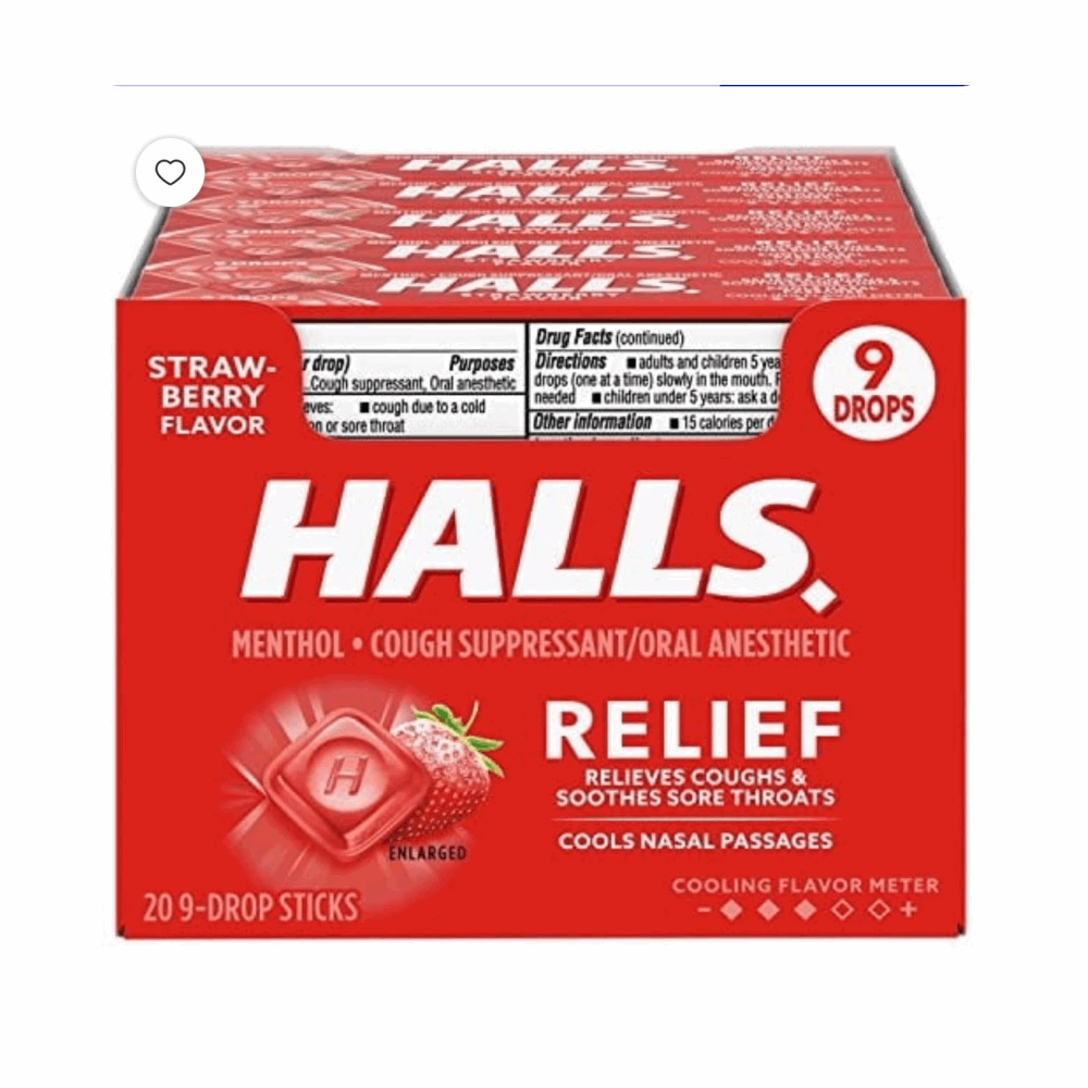 HARD CANDY HALLS STRAWBERRY 20 CT