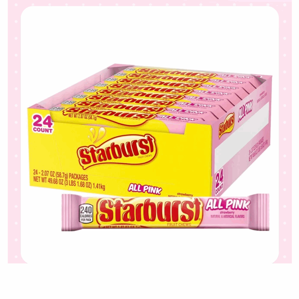 GUMMY STARBURST ALL PINK 24 CT