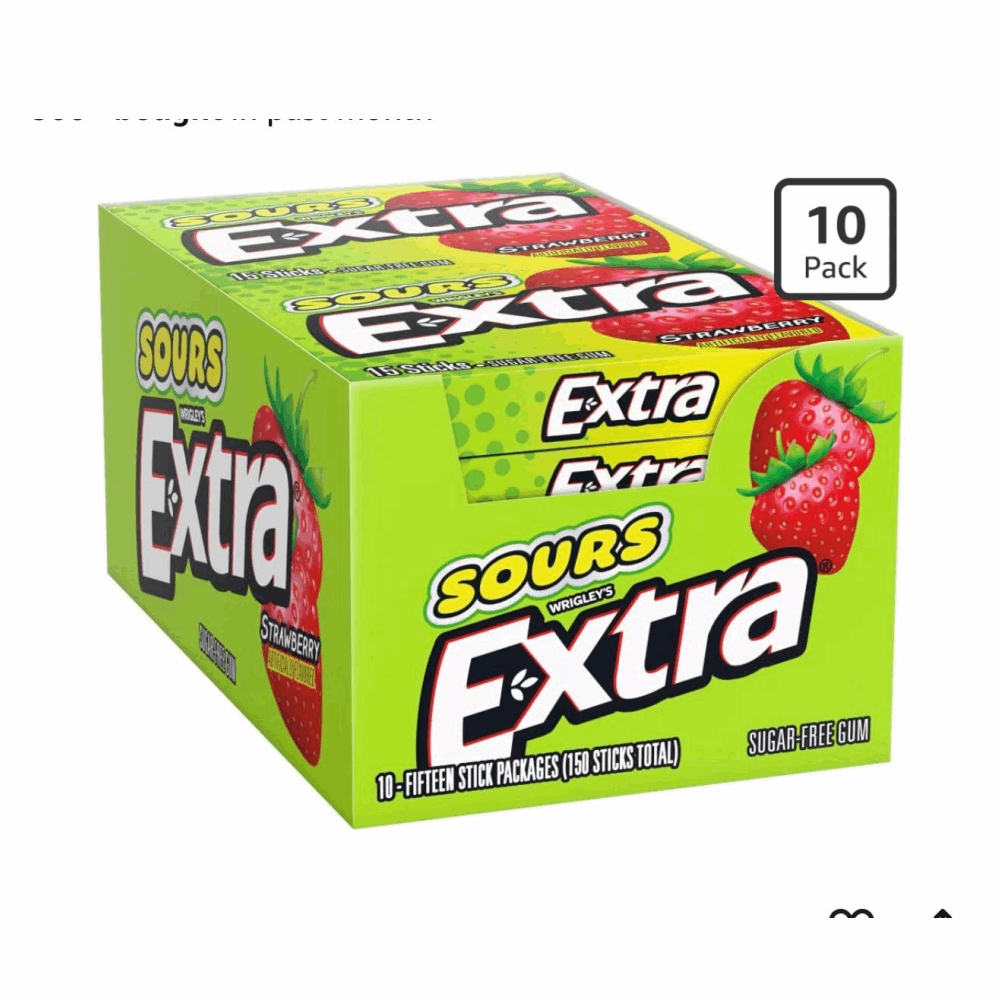 GUM EXTRA GUM SOUR STRAWBERRY 12 CT