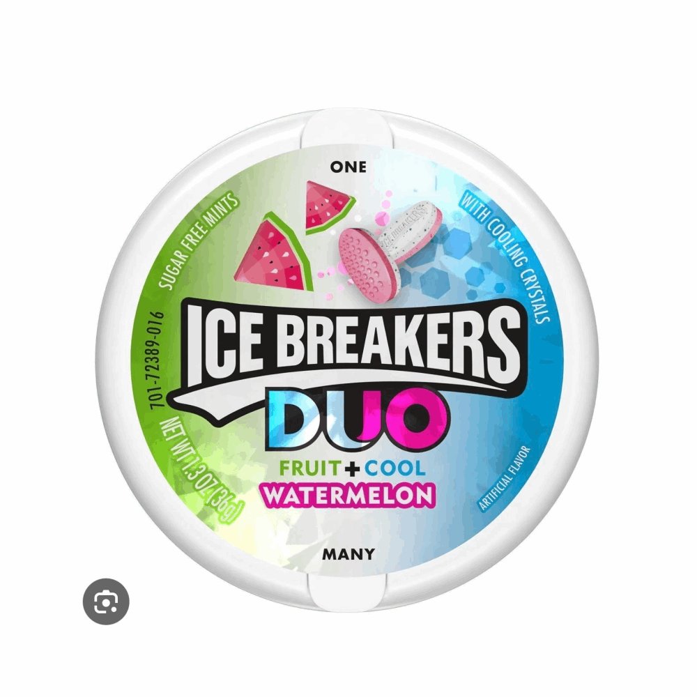 HARD CANDY ICE BREAKERS DUO WATERMELON 8 CT
