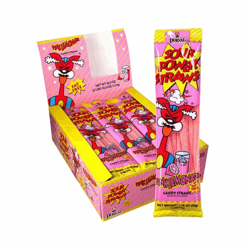 GUMMY SOUR POWER PINK LEMONAD 24 CT