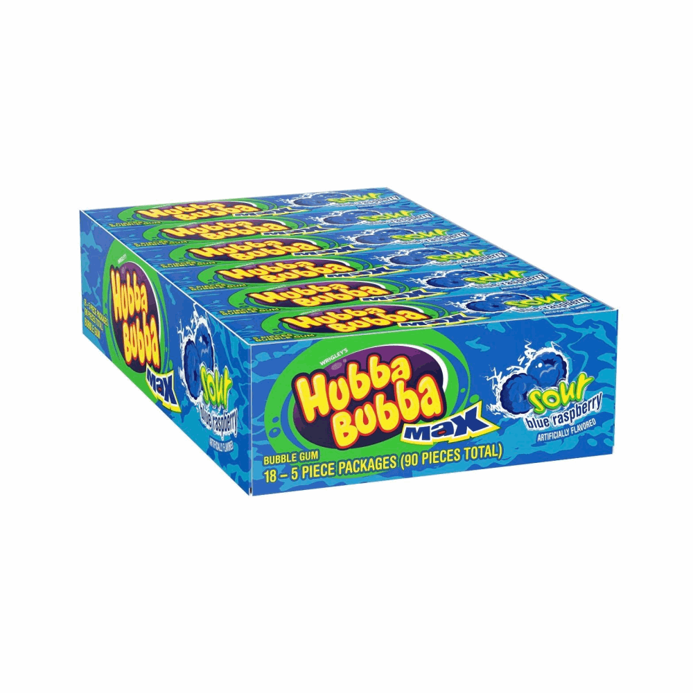 GUM HUBBA BUBBA MAX BLUE RASPBERRY 18 CT