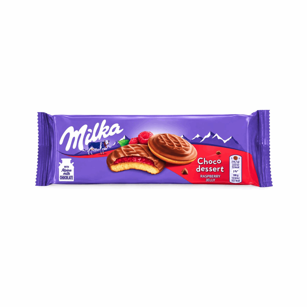 CAKE MILKA RASPBERRY DESSERT 24 CT